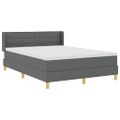 vidaXL Posteľ s pružinovým rámom Tmavo šedá 200 x 140 cm látka