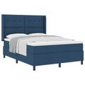 vidaXL Posteľ s pružinovým rámom s vankúšom Modrá 200 x 140 cm látka