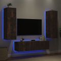 vidaXL 6-dielne TV nástenné skrinky s LED dymový dub kompozitné drevo