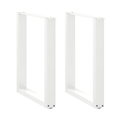 vidaXL Nohy k jedálenskému stolu v tvare U, 2 ks, biele, 60 x (72-73) cm, oceľové