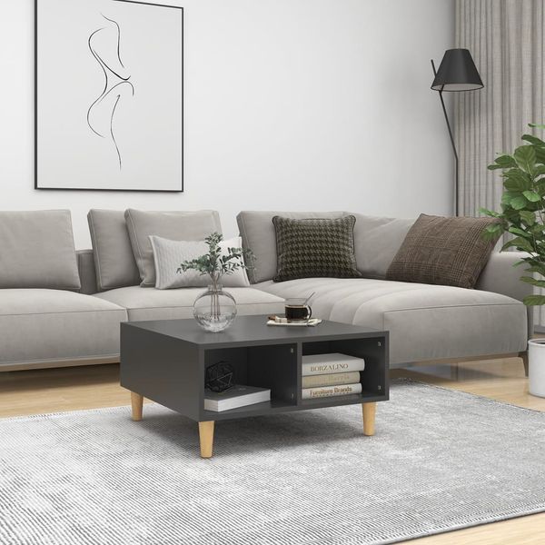 vidaXL Konferenčný stolík, sivý 60x60x30 cm, kompozitné drevo