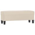 vidaXL Lavica krémová 100x35x41 cm látka z mikrovlákna