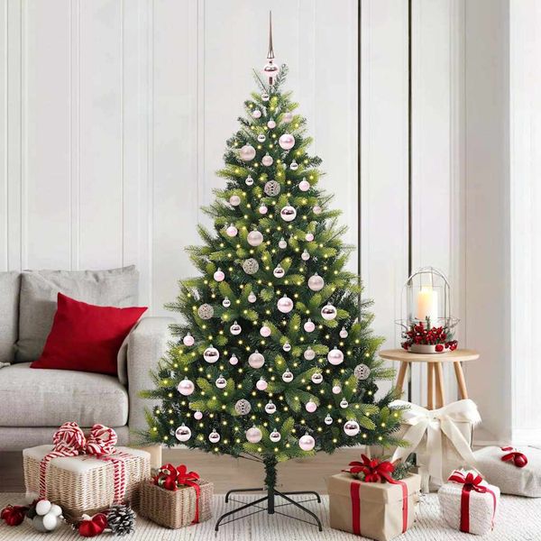 vidaXL Umelý skladací vianočný stromček 300 LED diód Zelená 180 cm