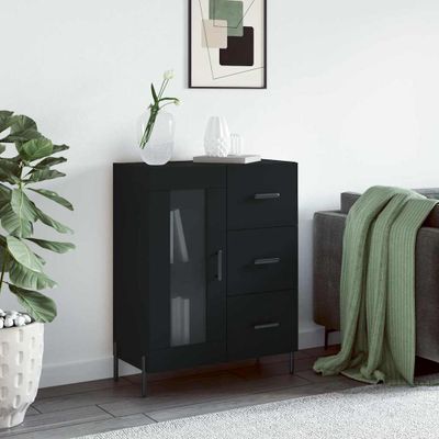 vidaXL Komoda čierna 69,5x34x90 cm kompozitné drevo
