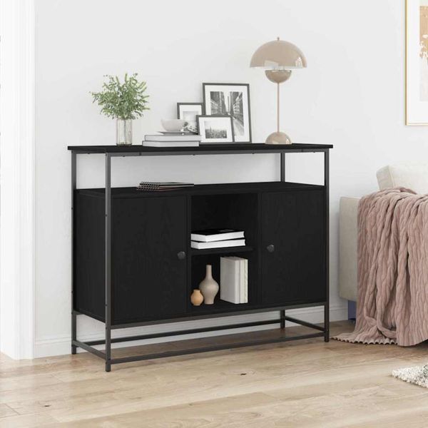 vidaXL Servírovacia skriňa Čierny dub 100 x 35 x 80 cm