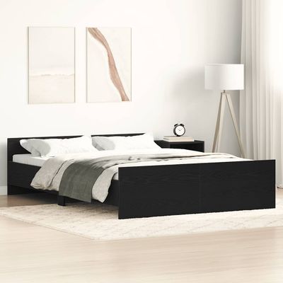 vidaXL Posteľný rám bez matraca čierny dub 120x190 cm borovicový masív