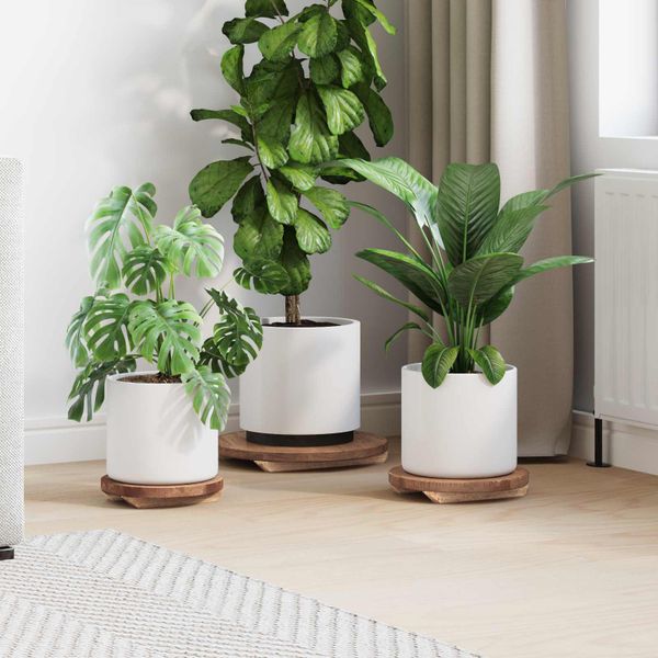 vidaXL Rastlinný stolík 3 pcs Hnedá Mahagónové drevo