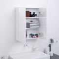 vidaXL Kúpeľňová zrkadlová skrinka 60x15x75 cm MDF lesklá biela