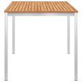 vidaXL Záhradný jedálenský stôl 140x80x75 cm teakový masív a nehrdzavejúca oceľ