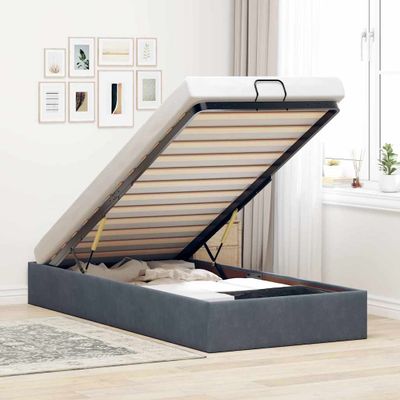 vidaXL Osmanský rám postele bez matraca tmavosivá 80x200 cm zamat