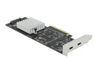 USB adaptér - PCIe 2.0 x8 nízky profil - USB-C 3.2 Gen 2x2 x 2