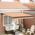 vidaXL Sklopná markíza Žltá a oranžová 350 x 250 x 165 cm Textil a kov
