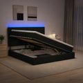 vidaXL LED úložná posteľ s matracom Čierna 180 x 200 cm Látka