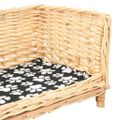 vidaXL Košík pre psa s vankúšom 50x33x30 cm, prírodná vŕba