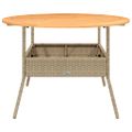 vidaXL Záhr. stôl s akáciovou doskou béžový Beige Ø110x71 cm polyratan