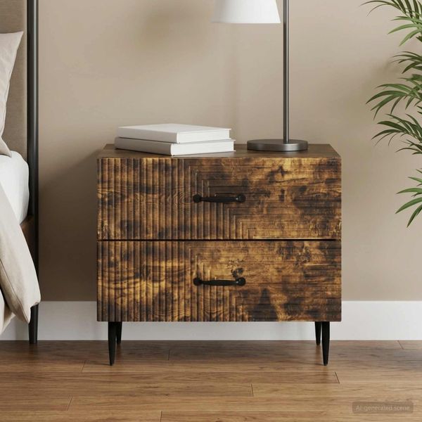 vidaXL Nočný stolík Dymový dub 62 x 34,5 x 47,5 cm Kompozitné drevo