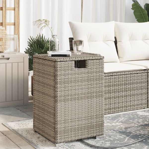 vidaXL Stolík na zakrytie propánovej fľaše sivý 40x40x60 cm polyratan