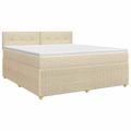 vidaXL Posteľ boxspring s matracom Krémová 140 x 190 cm Látka
