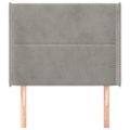 vidaXL Čelo postele so záhybmi bledosivé 83x16x118/128 cm zamat