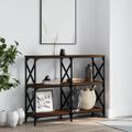 vidaXL Konzolový stolík hnedý dub 100x28x80,5 cm kompozitné drevo