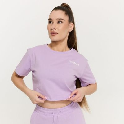 Dámske tričko Cropped Limitless Lavender - GymBeam, veľkosť XL, veľkosť oblečenia XL, 100% bavlna