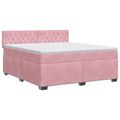 vidaXL Posteľ boxspring s matracom Ružová 180 x 200 cm Zamat