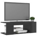vidaXL TV skrinka s LED svetlami lesklá sivá 90x39x30 cm