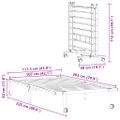 VidaXL Rám postele bez matraca Skladací Čierna 107x203 cm Oceľ