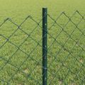 vidaXL Sieťový plot s stĺpom 10 x 0,6 m PVC potiahnutá oceľ Zelená