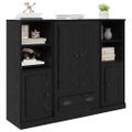 vidaXL Highboard 3 ks Čierny dub 132 x 35,5 x 103,5 cm