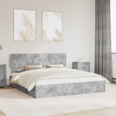 vidaXL Úložná posteľ Betónová šedá 200 x 200 cm Kompozitné drevo