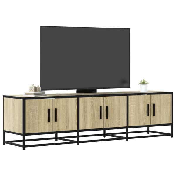 vidaXL TV skrinka dub sonoma 150x35x41 cm kompozitné drevo a kov