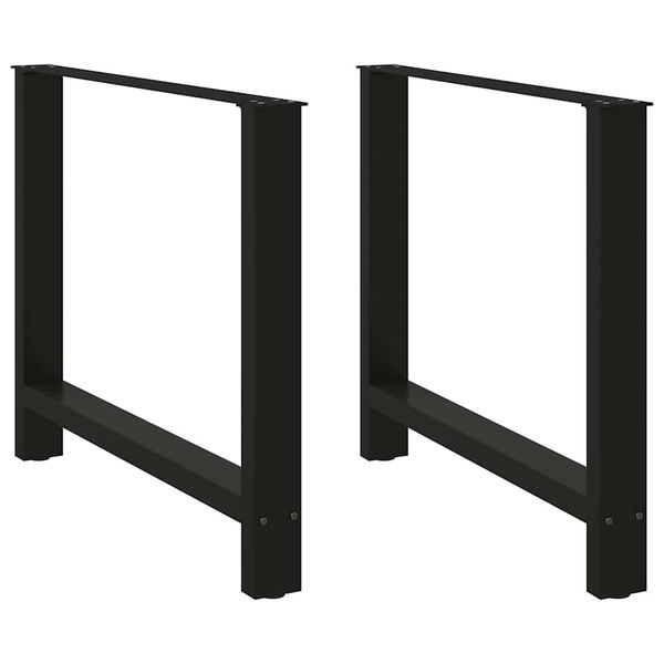 vidaXL Nohy k jedálenskému stolu, čierne, 2 ks, 100 x (72-73) cm, oceľové