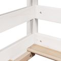 vidaXL Vyvýšená posteľ rebrík strecha biela 90x190 cm masívna borovica