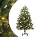 vidaXL Umelý vianočný stromček s pniškami Zelená 150 cm PVC a PE a kov