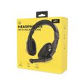 SETTY káblové slúchadlá cez hlavu s mikrofónom, 150 cm, mini jack 3,5 mm, čierna (GSM108794)