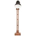 vidaXL Stojanová lampa čierna masívne mangovníkové drevo E27