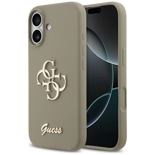 Puzdro Guess Silicone Big 4G Script pre iPhone 17 hnedá