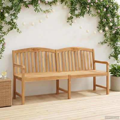 vidaXL Ručne vyrezávaná ružová lavička 150 x 60 x 90 cm Prírodná