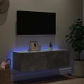 vidaXL TV nástenná skrinka s LED svetlami betónovo sivá 100x35x31 cm
