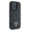 Puzdro Guess pre iPhone 16 Pro 6,3" GUHCP16LP4TDPK Kožené 4G Triangle Strass čierne MagSafe