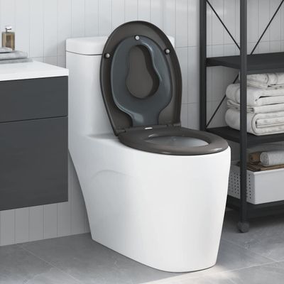 vidaXL WC sedadlo Antracit 47 x 37 x 4 cm Duroplast