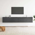 vidaXL Nástenné skrinky 2 ks sivé 100x30x35 cm masívna borovica