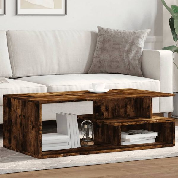 vidaXL Konferenčný stolík dymový dub 102x55x35 cm kompozitné drevo