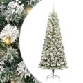 vidaXL Umelý Sklápací Vianočný Stromček Zelená a biela 180 cm 300 LED