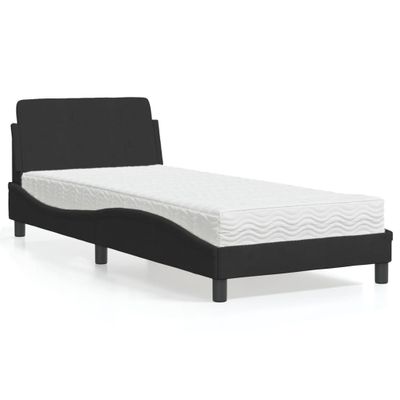 vidaXL Posteľ s matracom Dover čierny 90x190 cm zamat