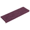 vidaXL Schodové rohože 15 ks 65x21x4 cm tmavo fialové s obdĺžnikovým okrajom