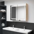 vidaXL LED kúpeľňová zrkadlová skrinka farba dubu 80x12x68 cm