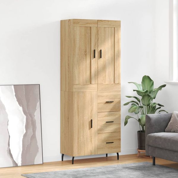 vidaXL Vysoká skrinka dub sonoma 69,5x34x180 cm spracované drevo