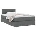 vidaXL Postel s úložným prostorem a matrací Tmavo šedá 120 x 190 cm